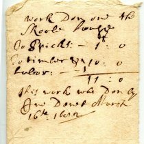 Portsmouth 1682 town account on work done to the schoolhouse